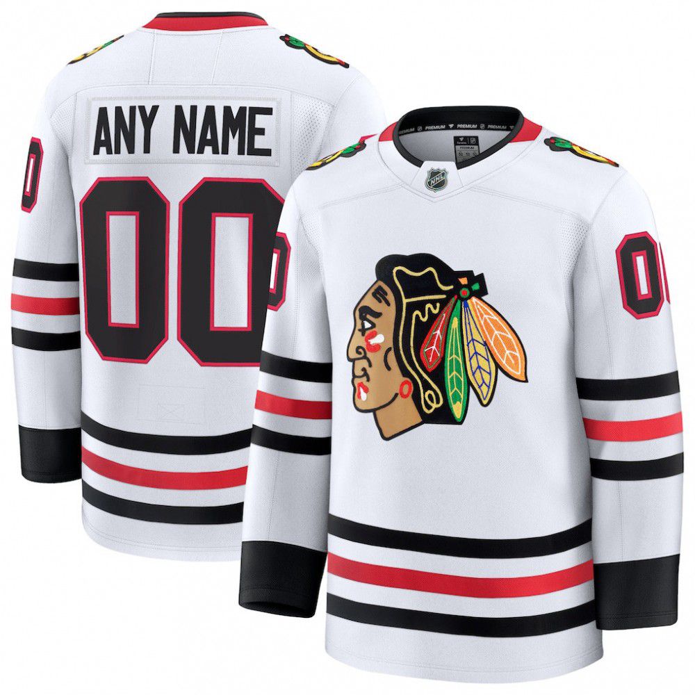 Chicago Blackhawks Away Premium Custom Jersey - White-Pro Kit Vault | Brand New 26/27 Sports Jerseys